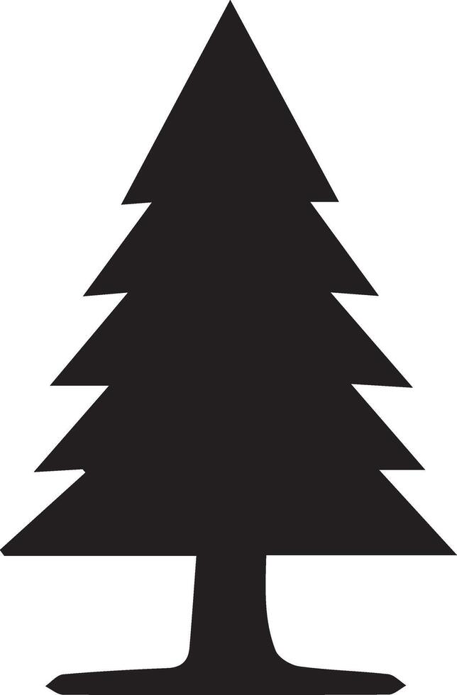 A black silhouette of a pine tree vector