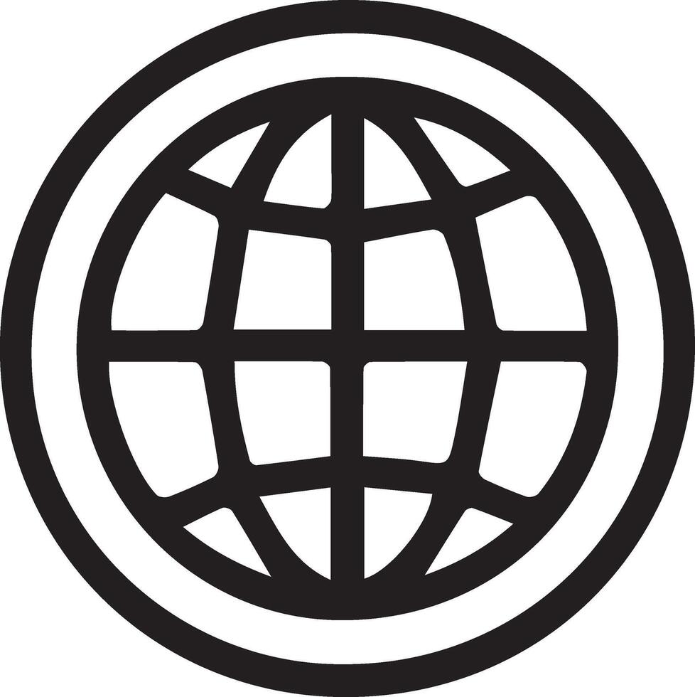 A black and white globe icon vector