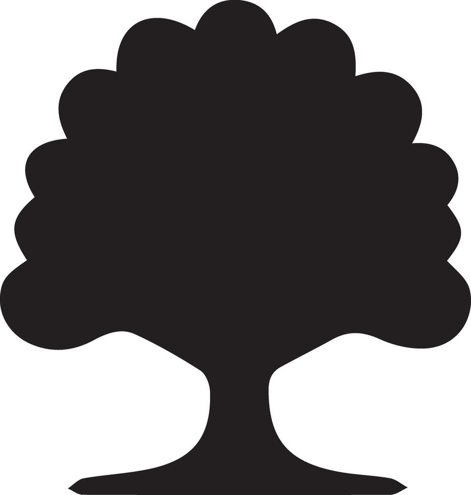 A black silhouette of a tree on a white background vector