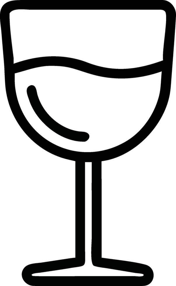 A black and white drawing of a glass of wine vector