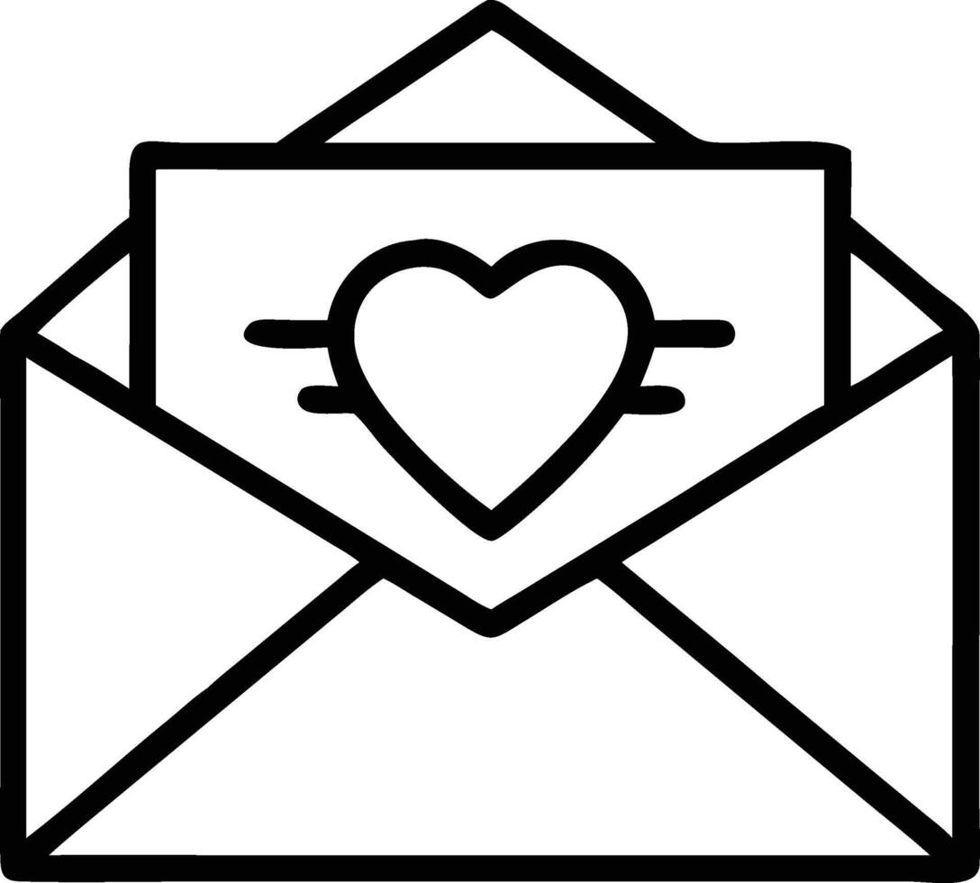 An envelope with a heart inside it vector