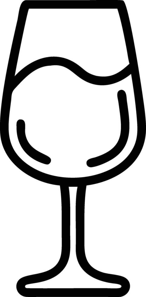 A glass of wine with a white outline vector