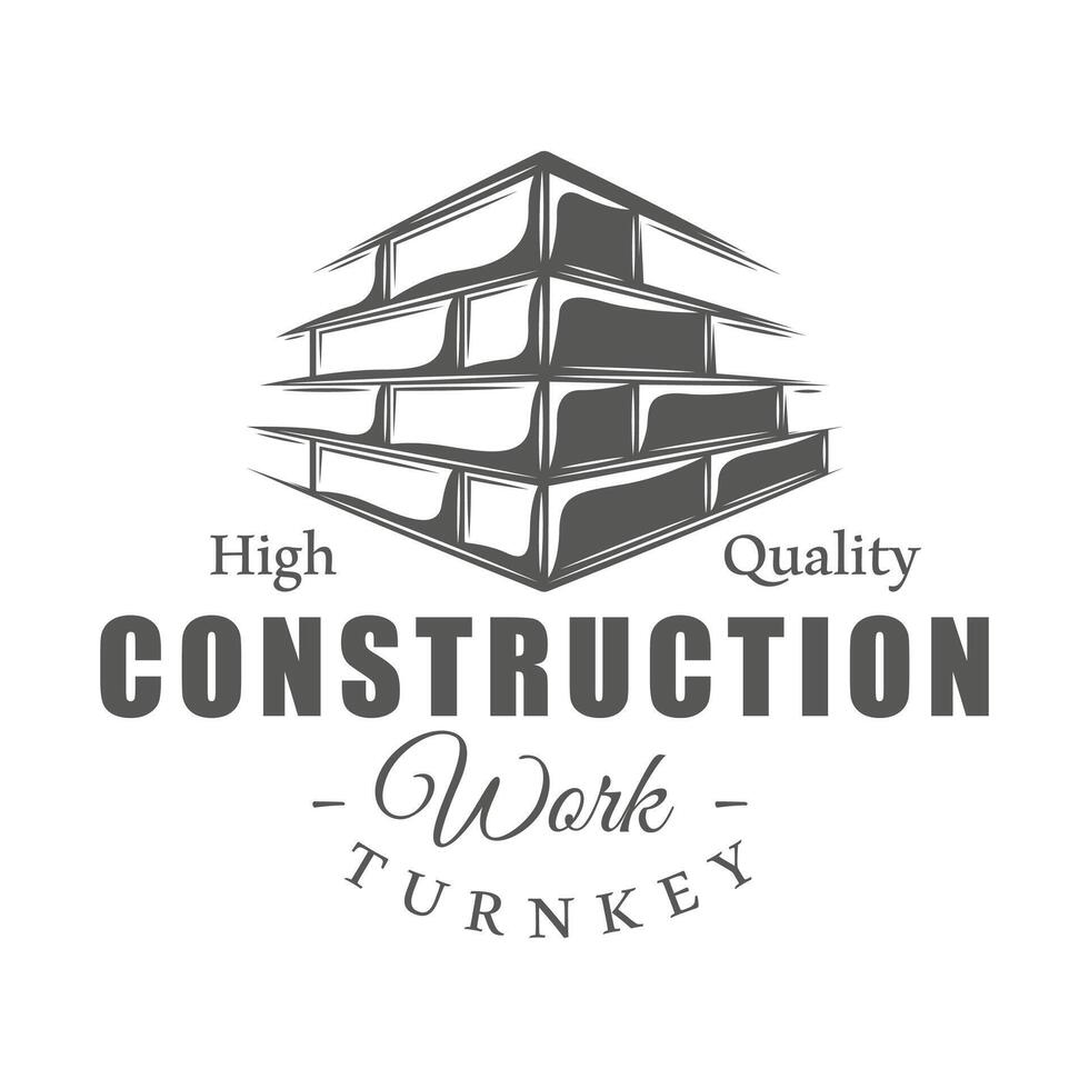 Construction label isolated on white background vector