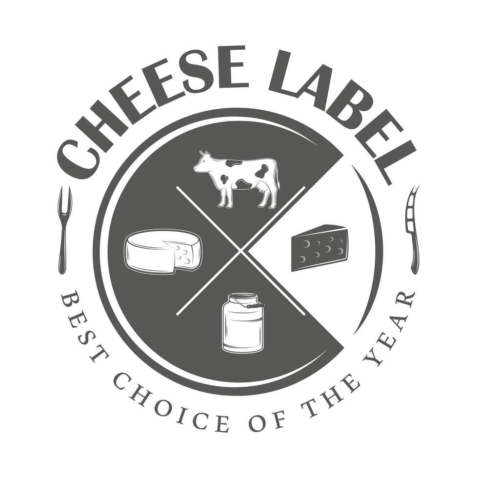 Cheese label isolated on white background vector