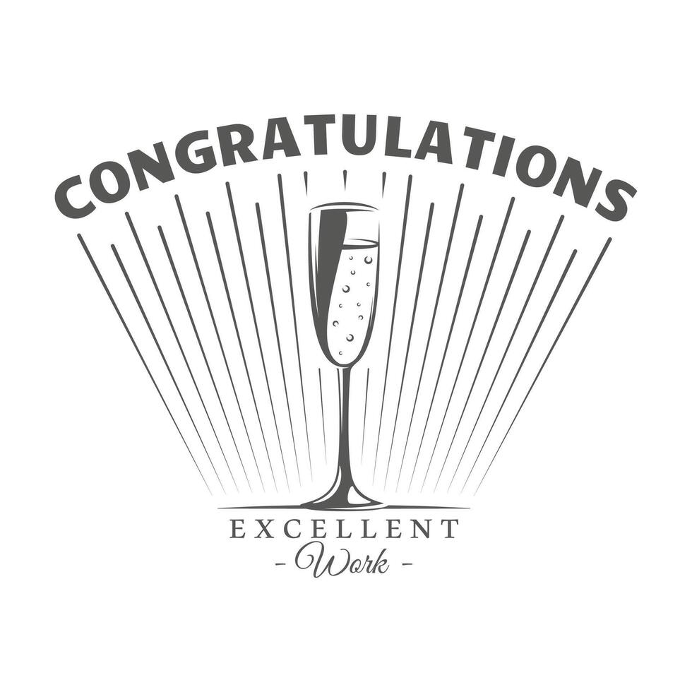 Congratulation label isolated on white background vector