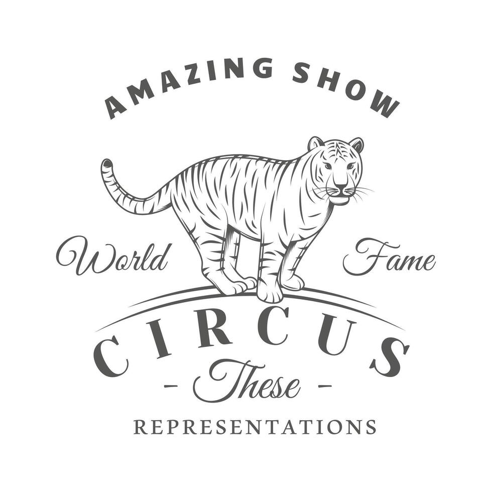 Circus label isolated on white background vector