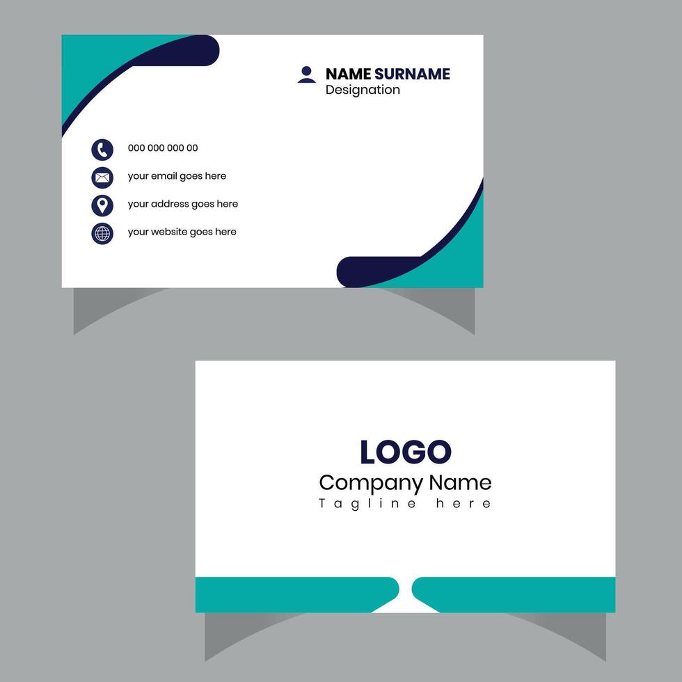 Double sided Modern luxury business card design template. vector