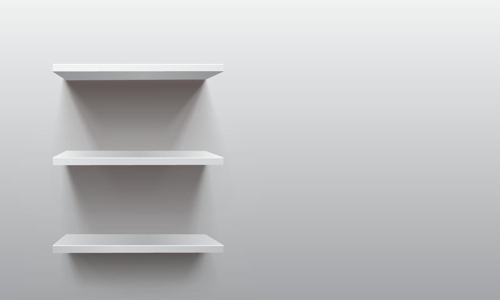 Modern White Floating Shelves on Gradient Wall vector