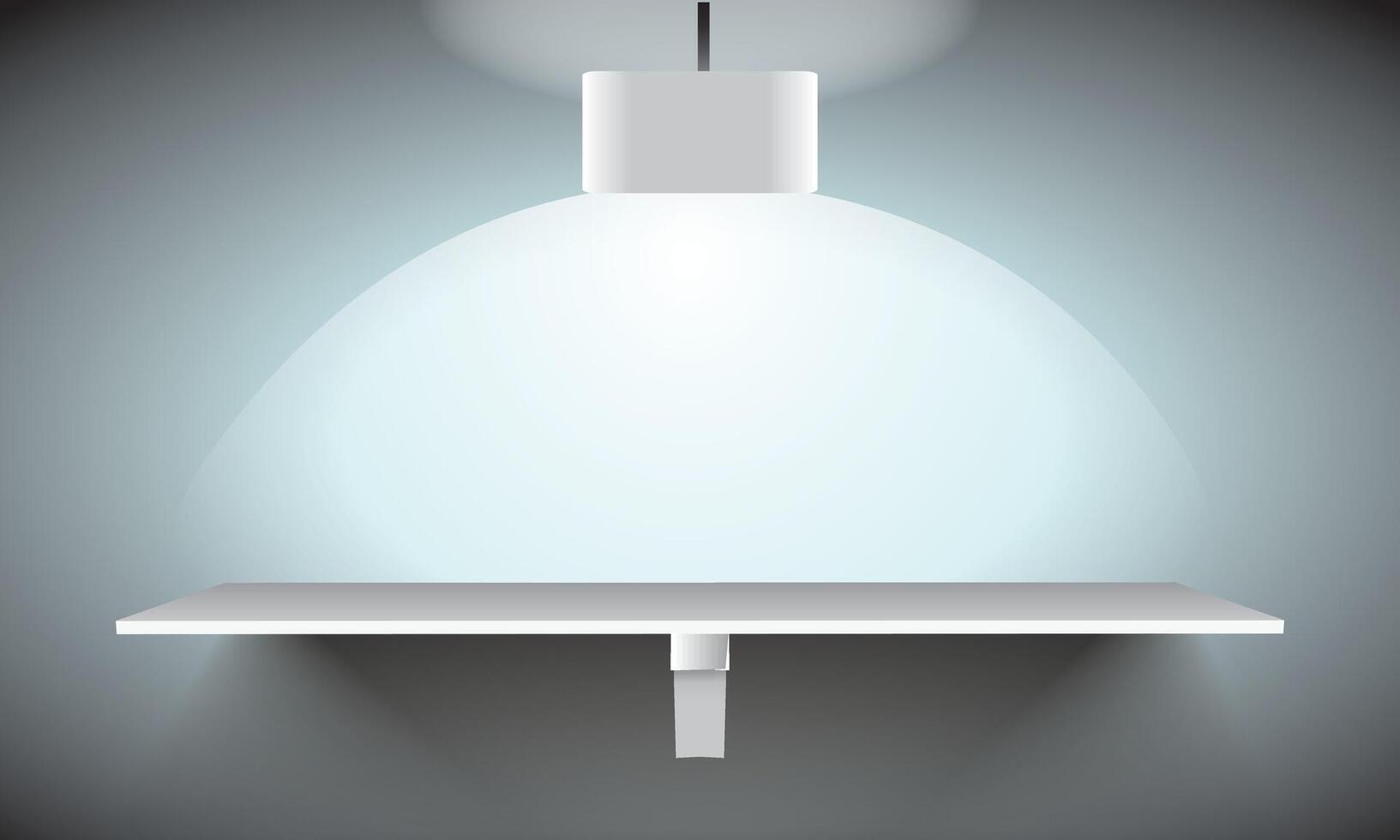 Minimalistic Shelf with Modern Pendant Light vector