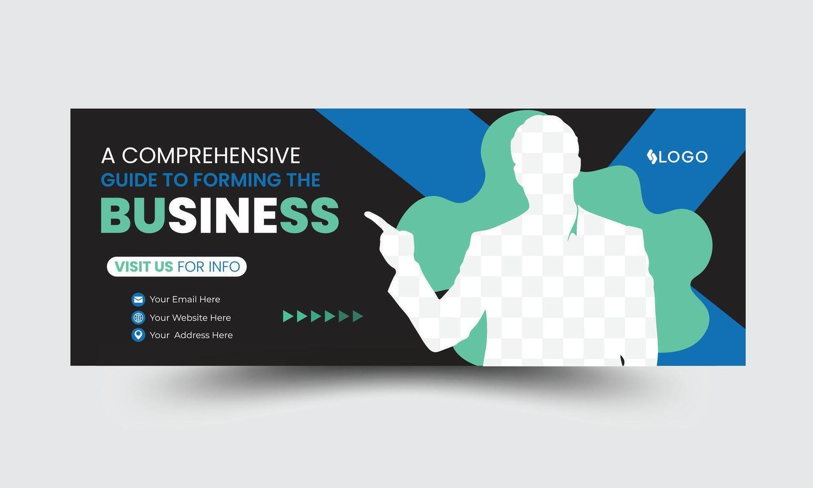 Abstract corporate business digital agency for social media cover banner template vector