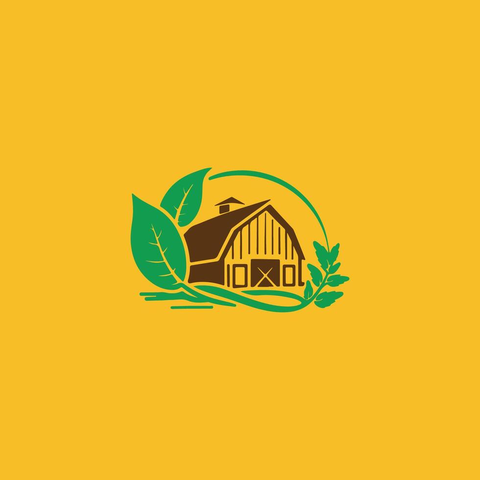 Agricultural logo with a combination of a house and leaf for any business. Farm house icon logo design. vector