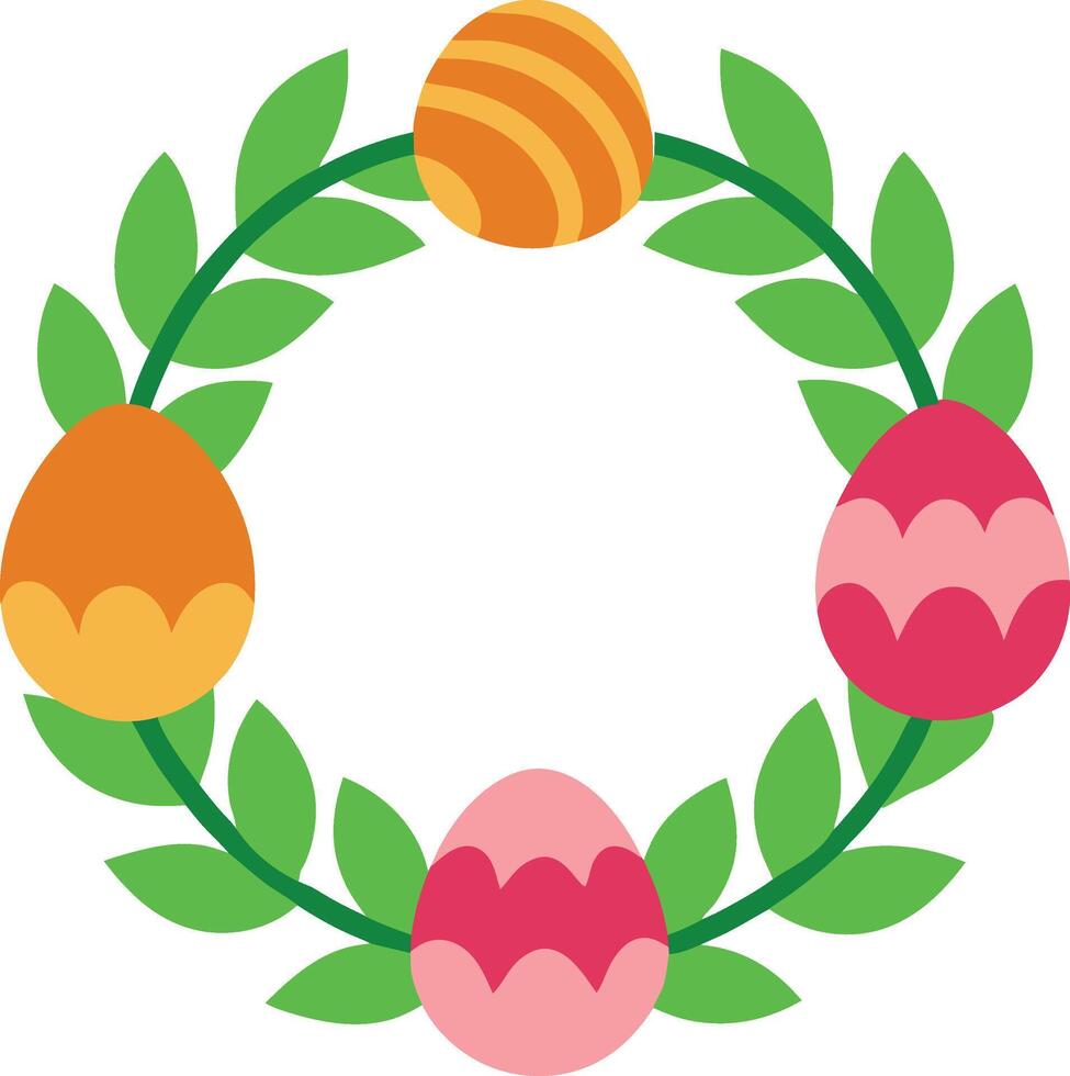 Easter Wreath Illustration Perfect for Seasonal Designs vector