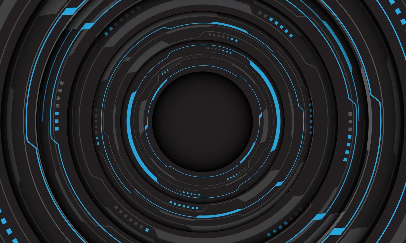 Blue grey cyber line circle system technology futuristic design modern creative on black background vector