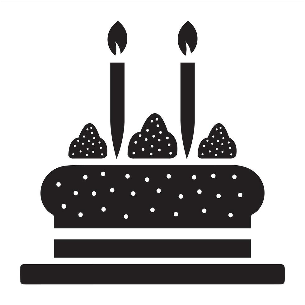 Silhouette Birthday Cake Illustration Design vector