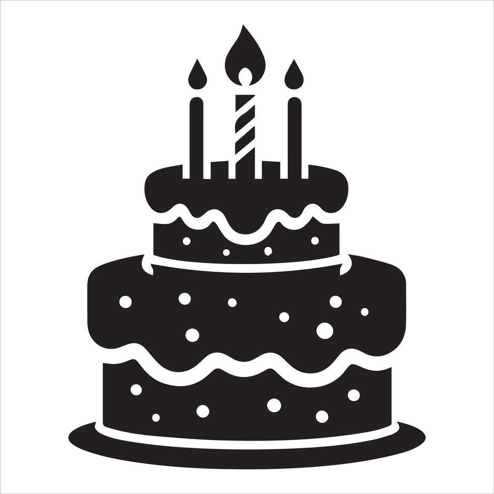 Flat Icon Birthday Cake Image vector