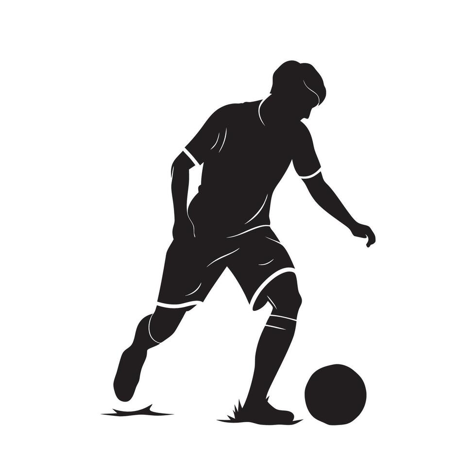 Soccer player silhouette on white background vector