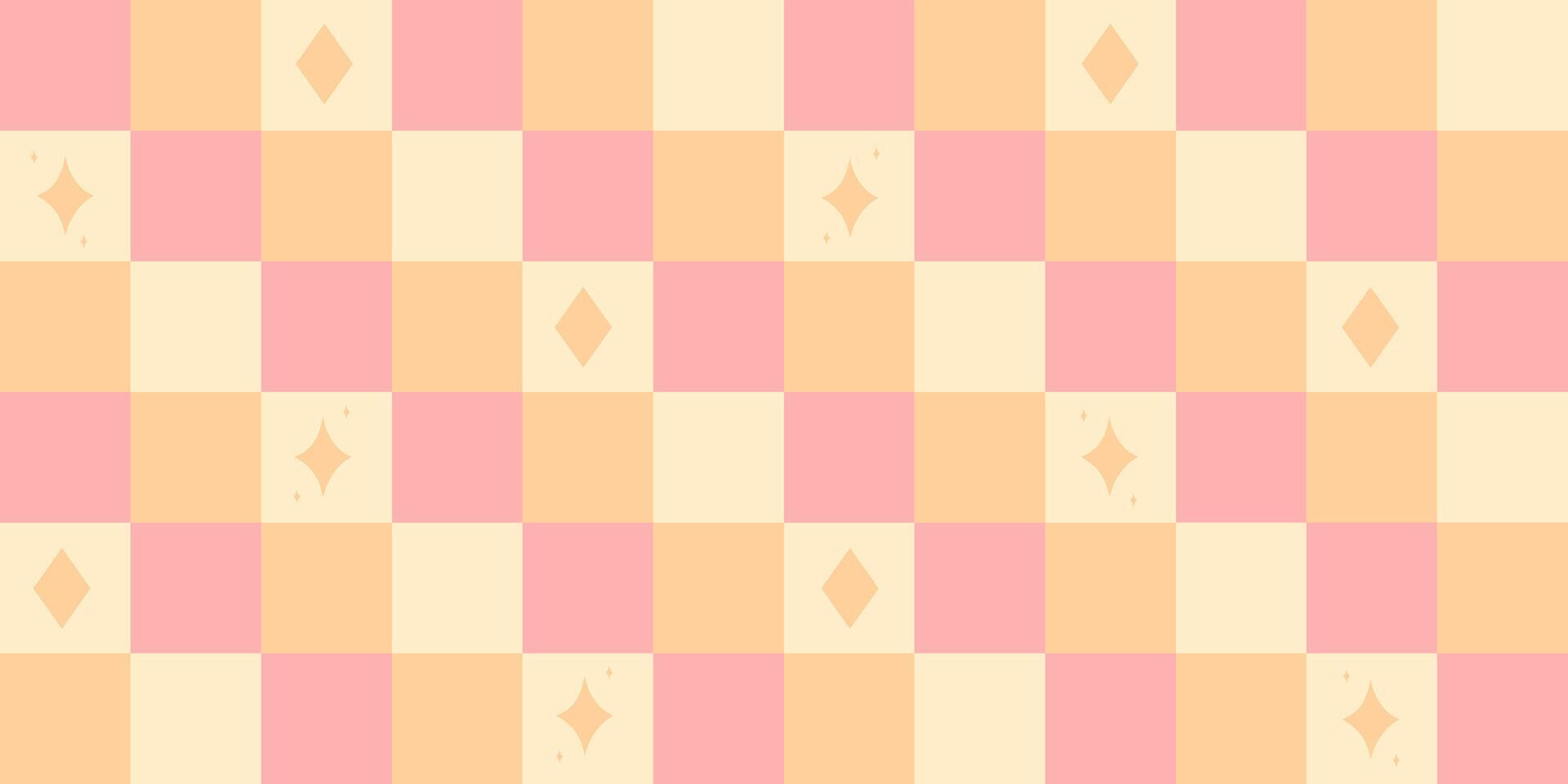 Seamless pastel colors checkered pattern with diamond shape vector