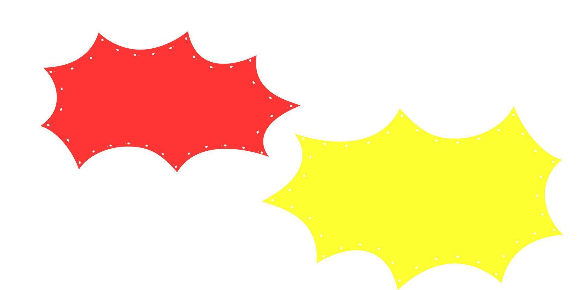 Set of yellow and red explosion stars. Comic burst, bursting star, starburst speech bubbles. vector