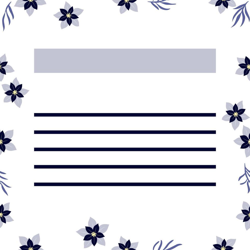 Elegant letter paper surrounded by flower spring icons with copy space. vector