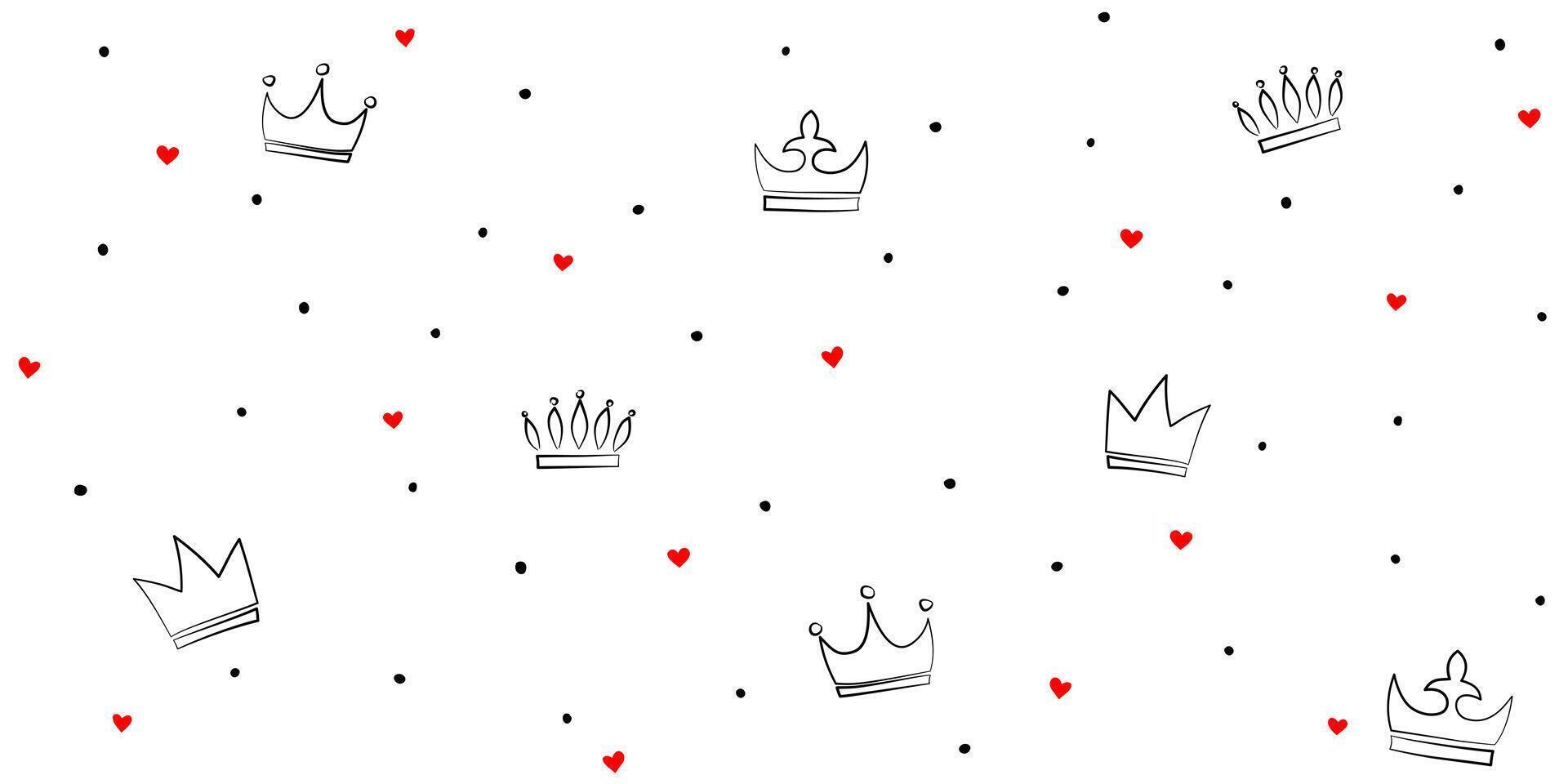 Princess crown, kids seamless pattern. Castle for princess fairy tale concept. vector