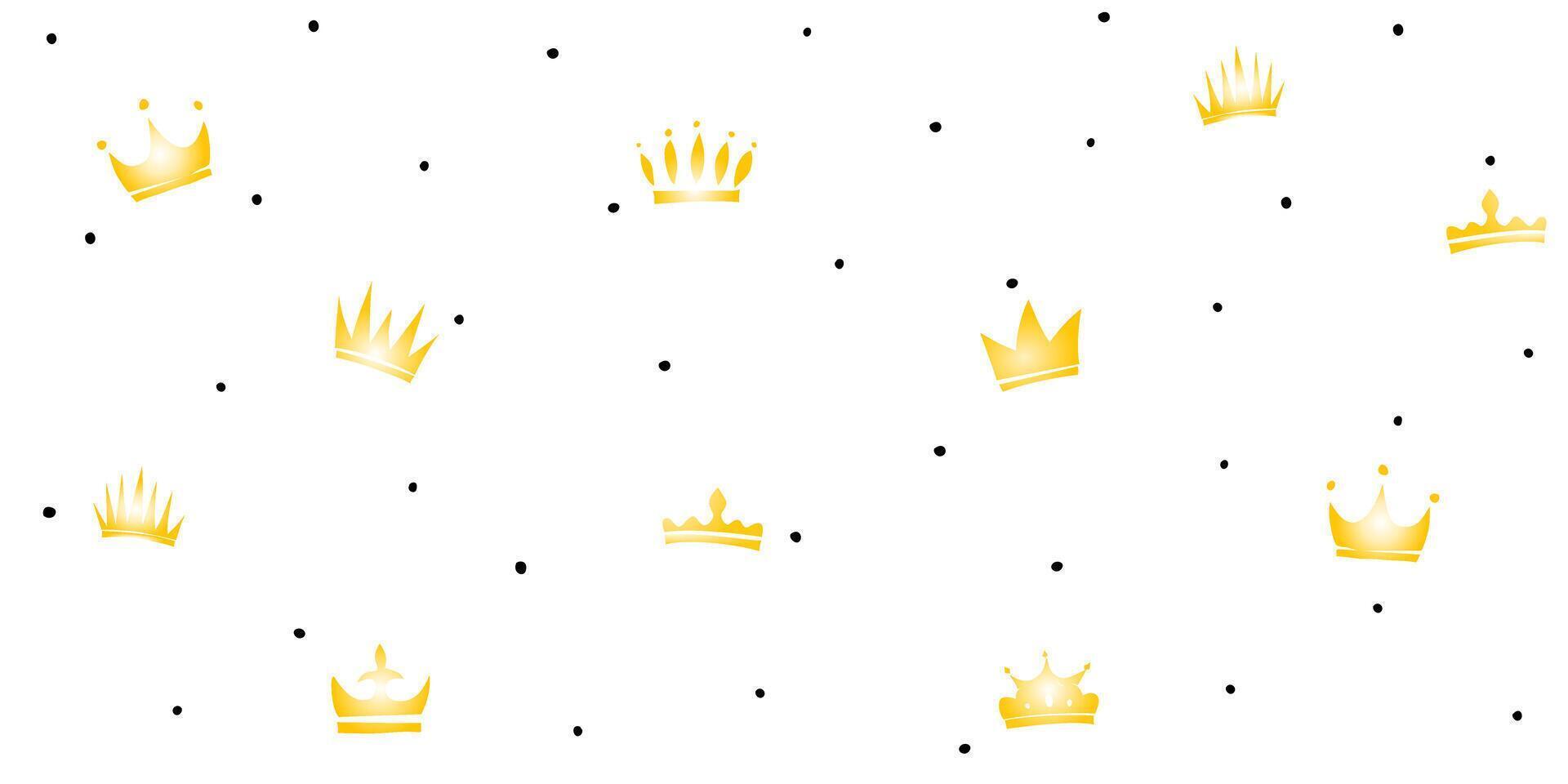 Princess crown, kids seamless pattern. Castle for princess fairy tale concept. vector