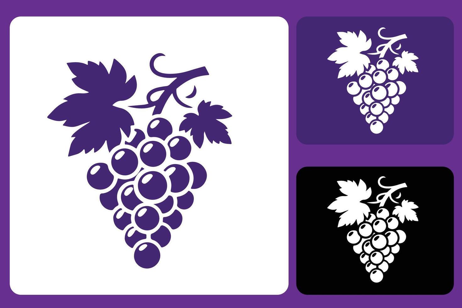 wine grape logo symbol in flat cartoon style vector