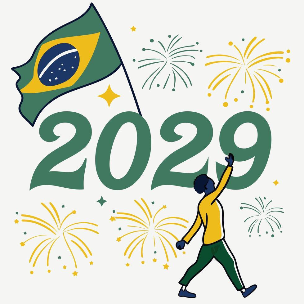 Creative hand drawn new year vector