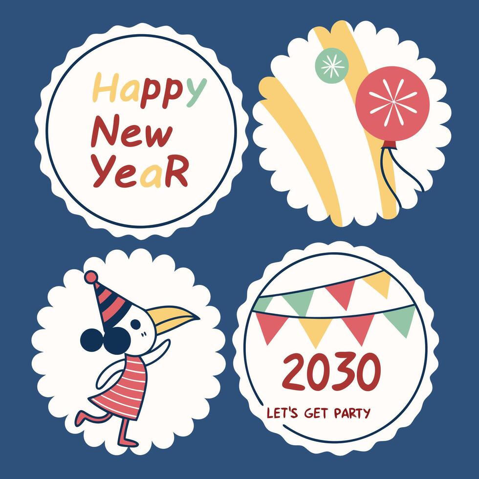 Happy New Year 2024 Typography. Hand drawn modern calligraphy with brush stroke vector