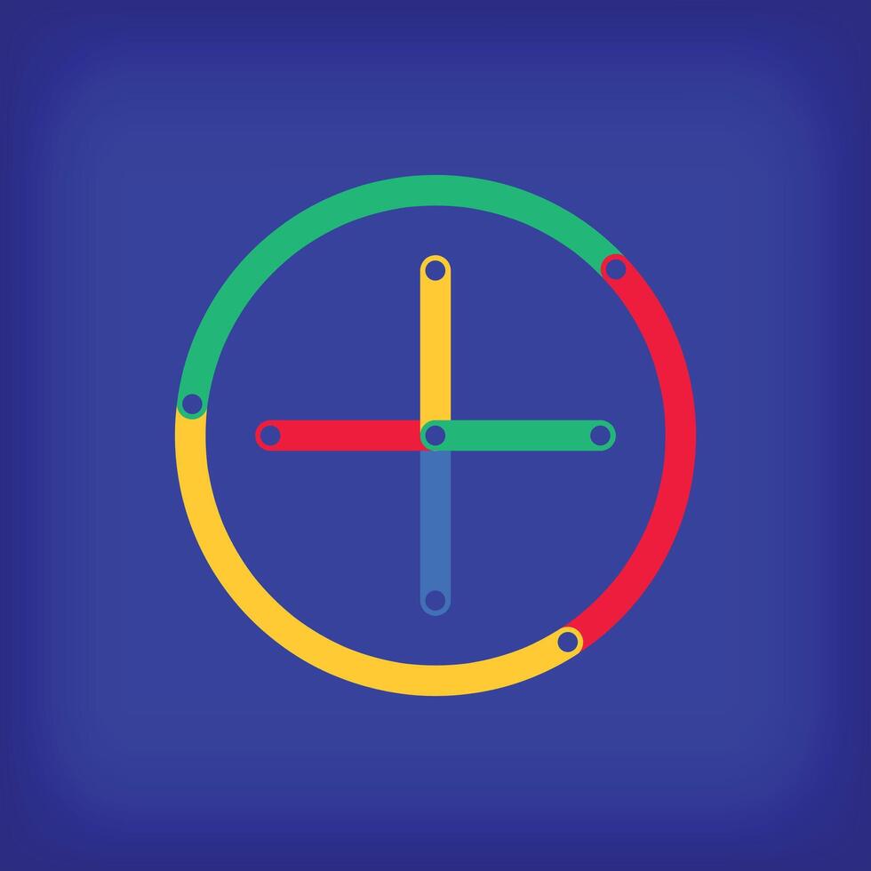 Colored linear plus icon design. Color line transitions with unique tutorial educational design. vector