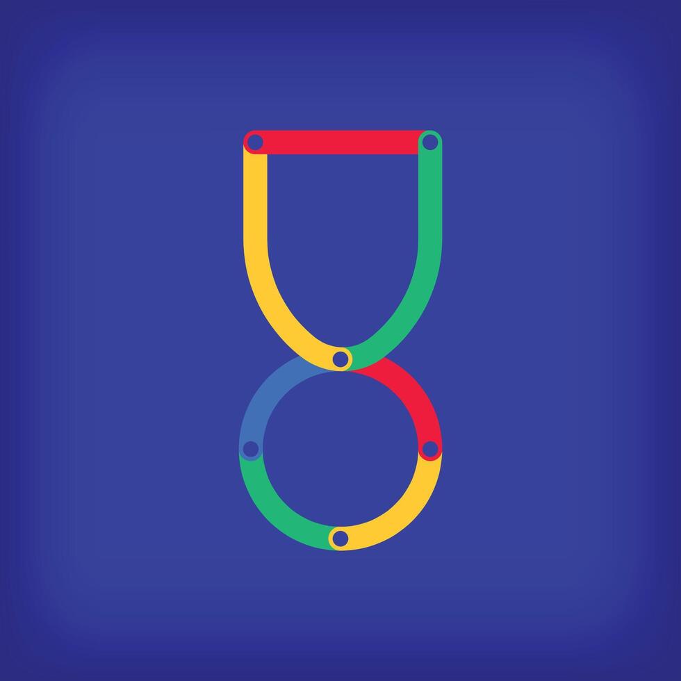 Colored linear medals icon design. Color line transitions with unique tutorial educational design. vector