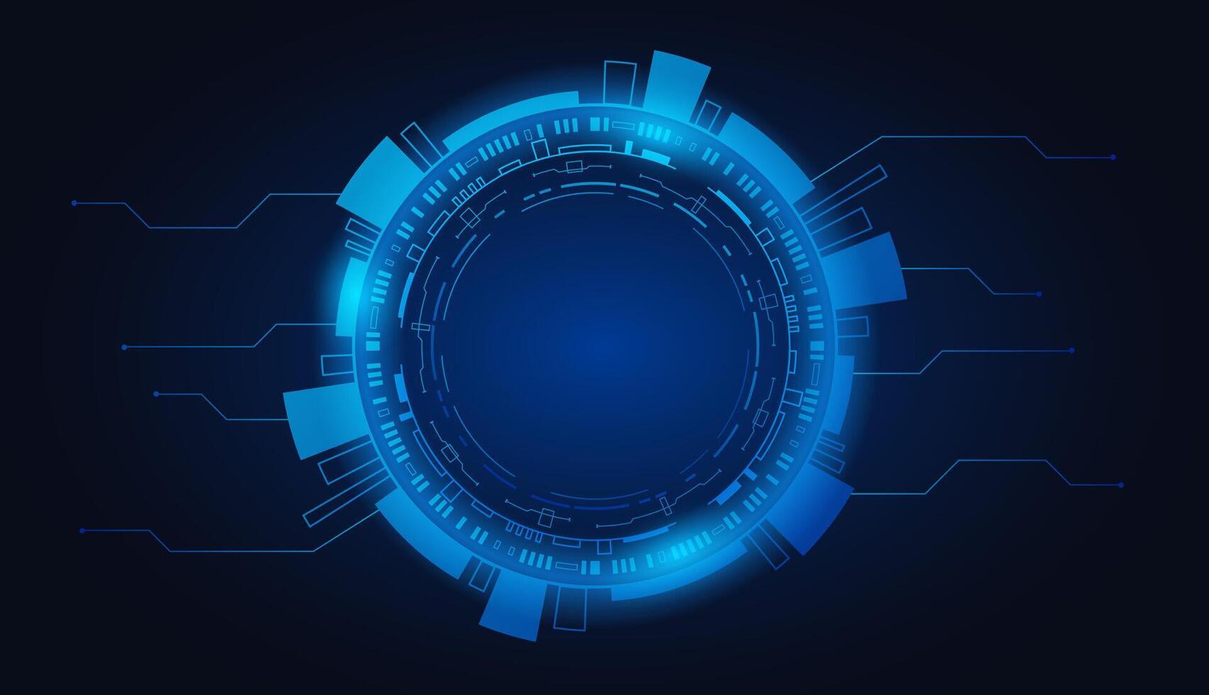 Technology blue circle futuristic background. Future tech science vector
