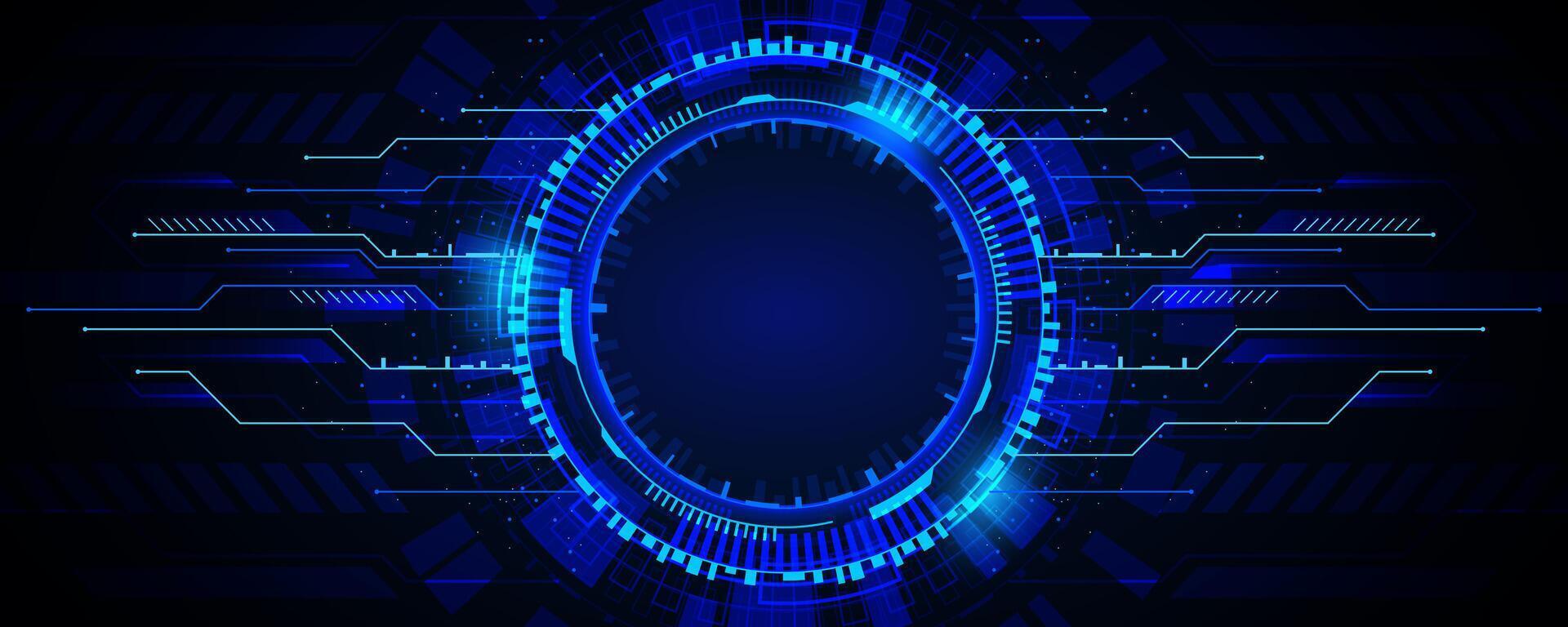 Tech blue cyber futuristic background. vector