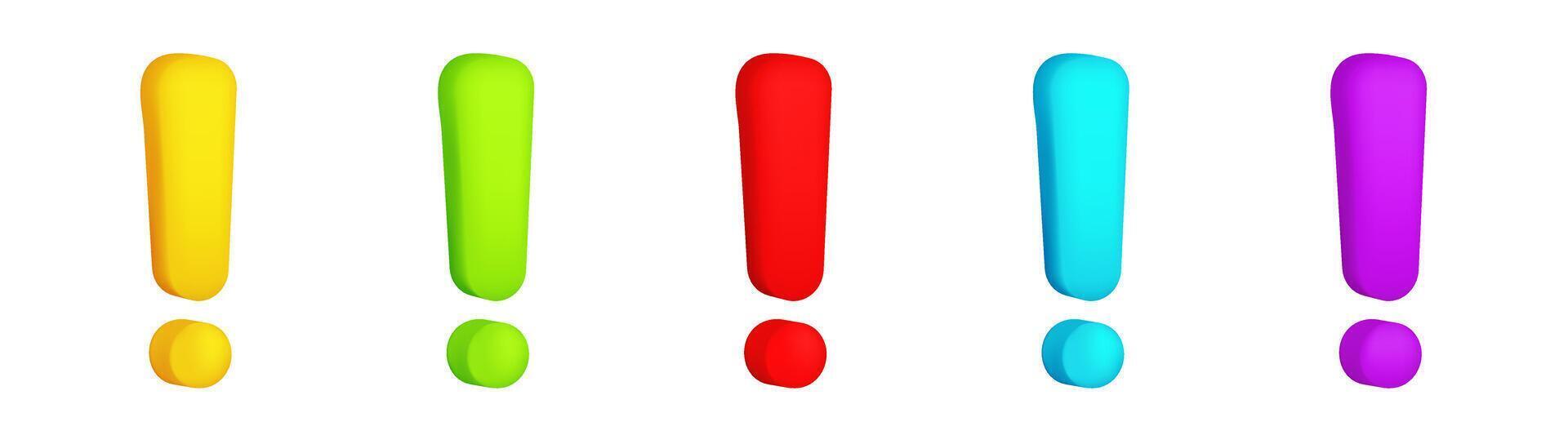 3D exclamation mark cartoon child icon vector