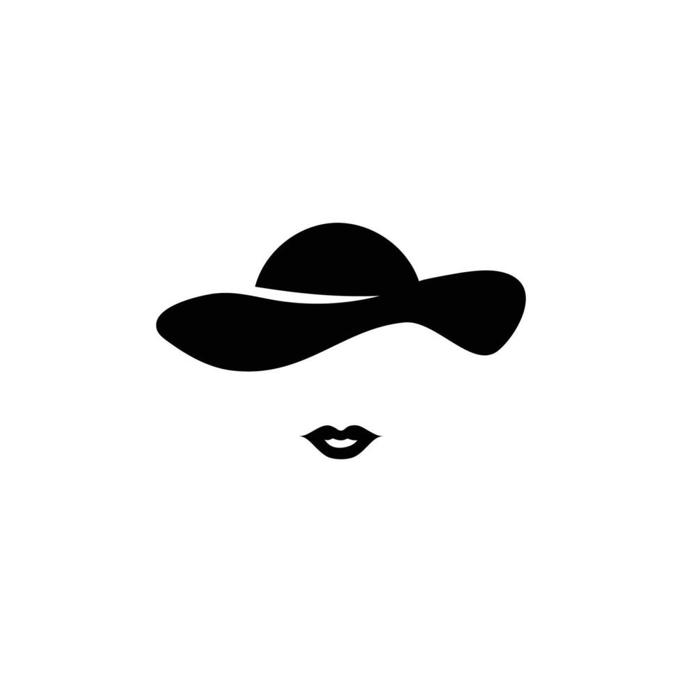Womens hat and lips template vector