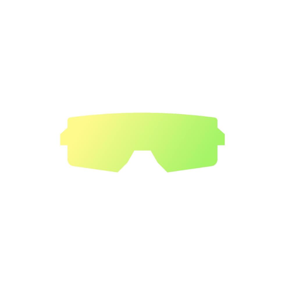 Green sunglasses for snowboarding with gradient vector