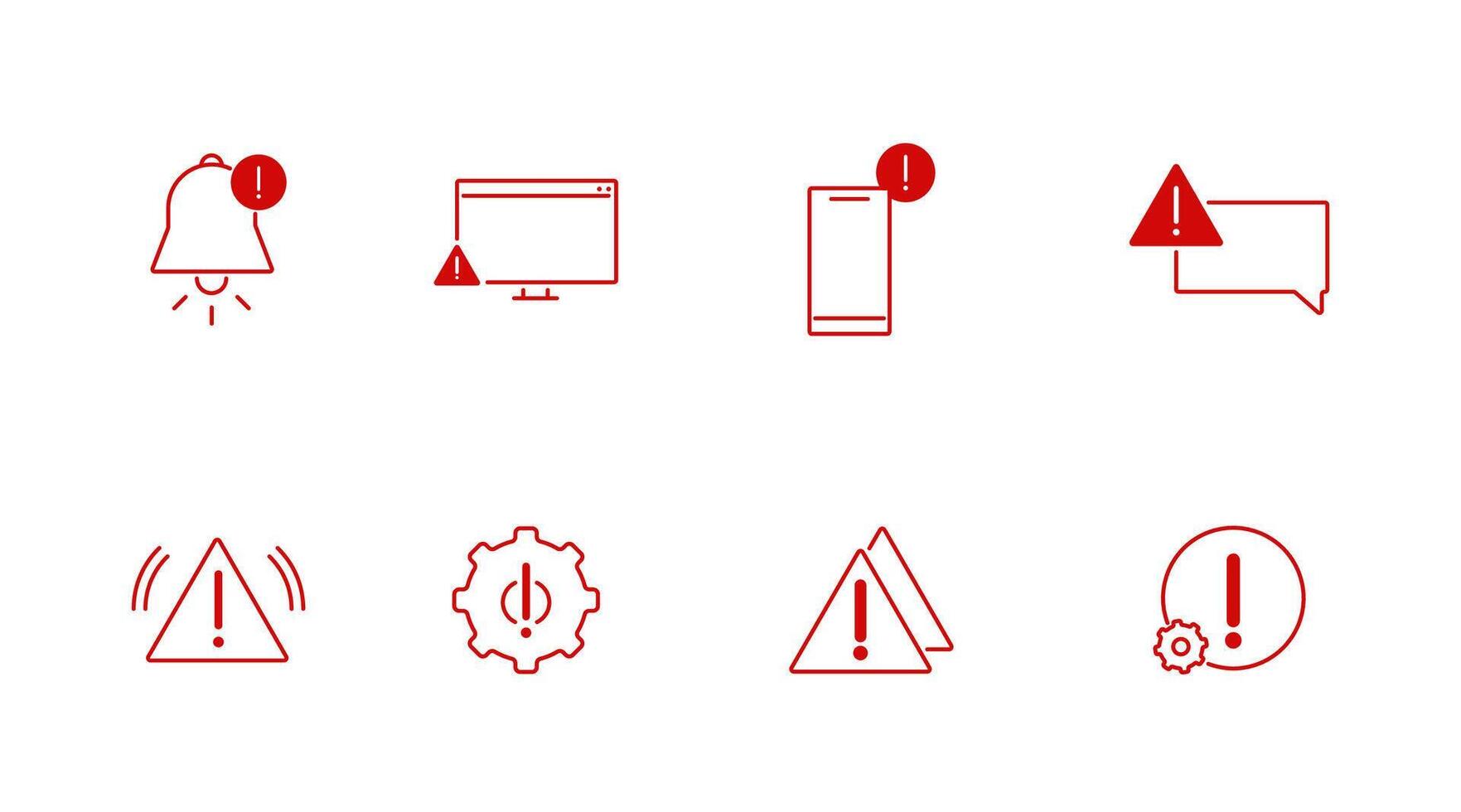 Bugs icons set. Web security alert about program crash vector