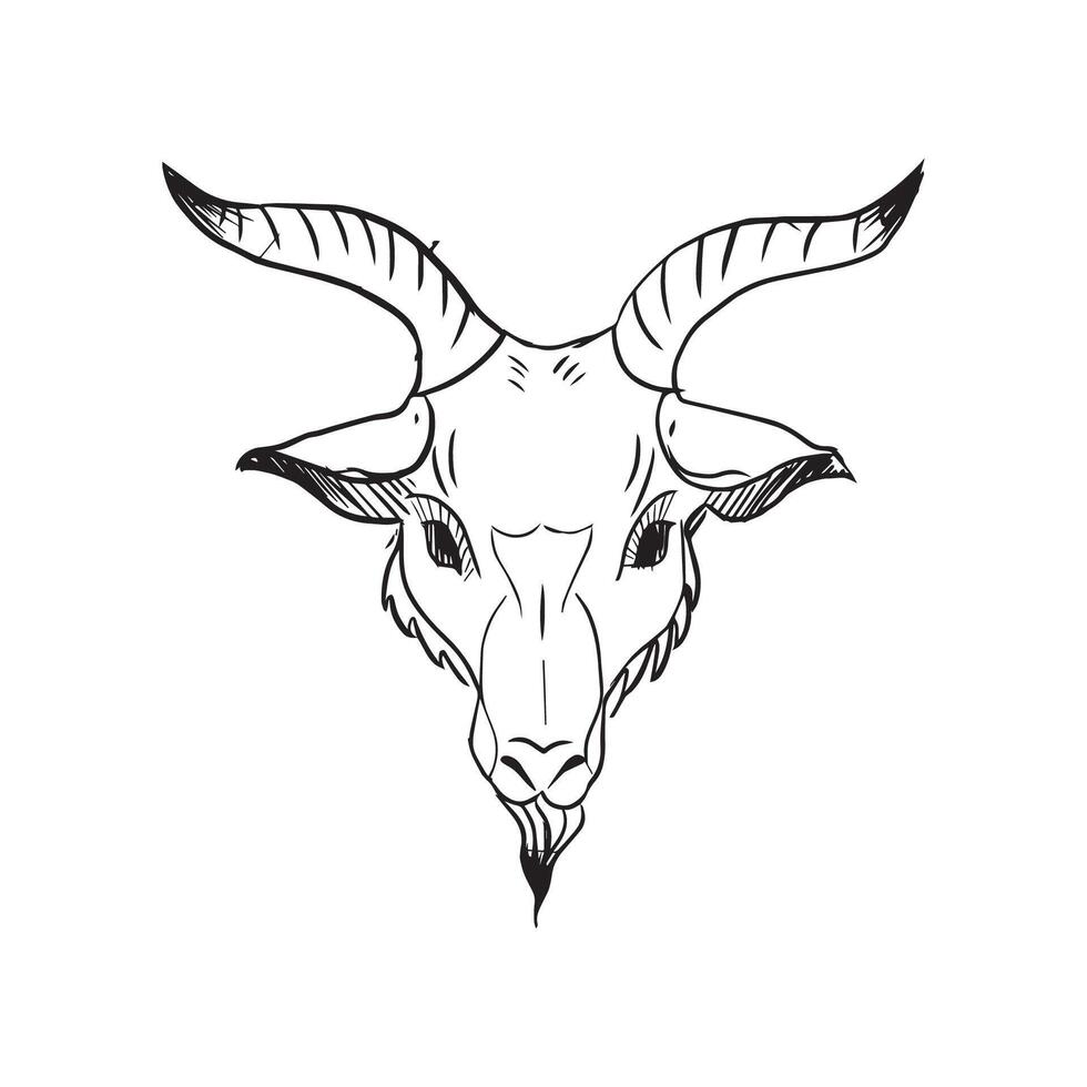 Ocult head of goat with horns vector
