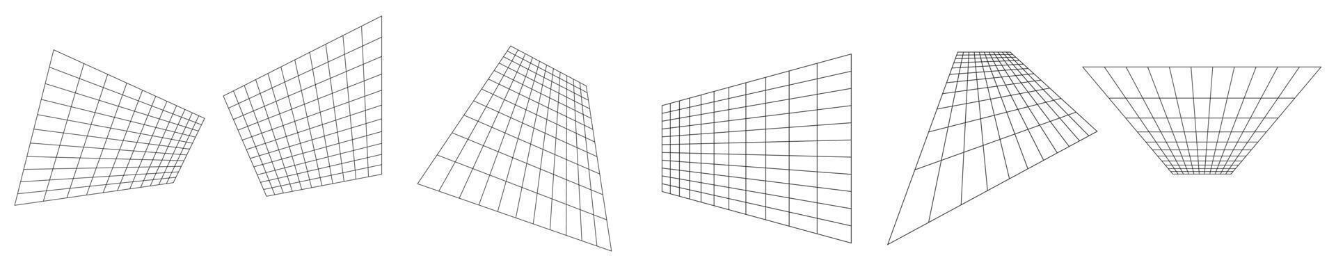 Geometric digital mesh template set vector