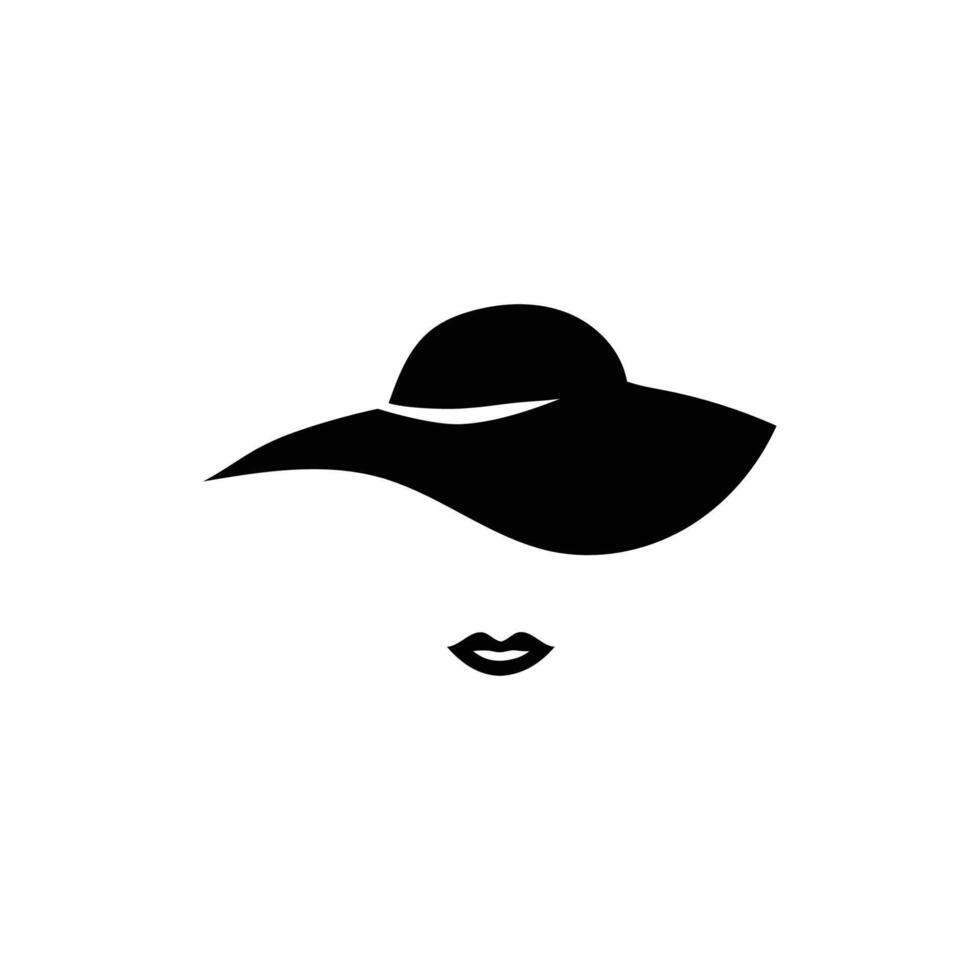 Elegant womens hat and lips template vector