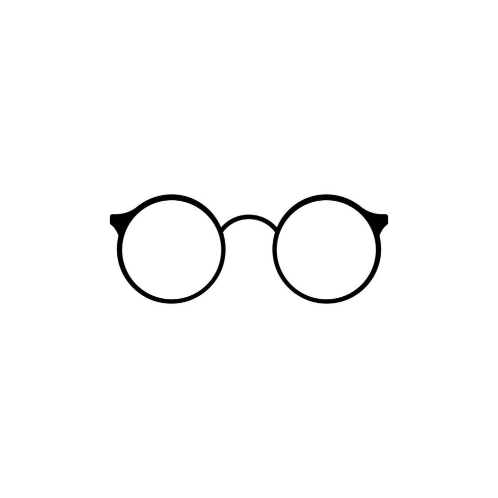 Round glasses with black frame. Transparent accessory to protect eyes vector
