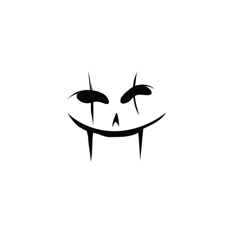 Scary and creepy face. Evil ghost smirk for halloween vector
