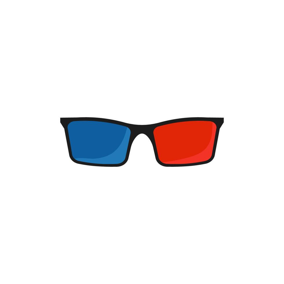 Glasses for viewing 3d . Plastic cinema accessory vector