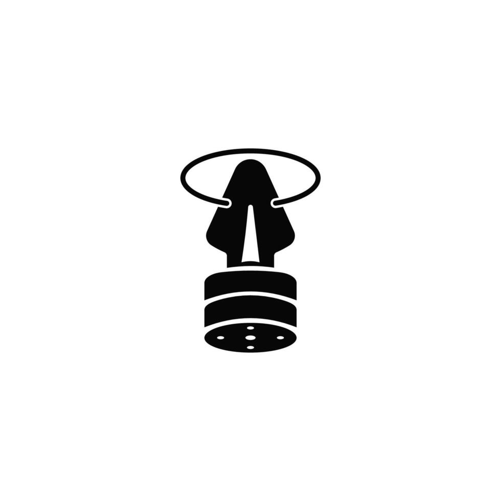 Symbol gas mask icon. Black respirator with biological filters vector