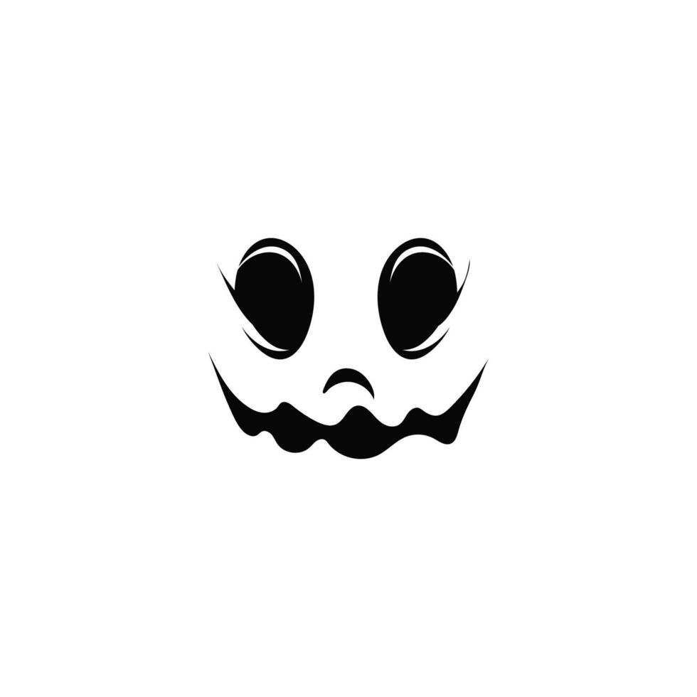 Frightening smile zombie face. Evil ghost smirk for halloween vector