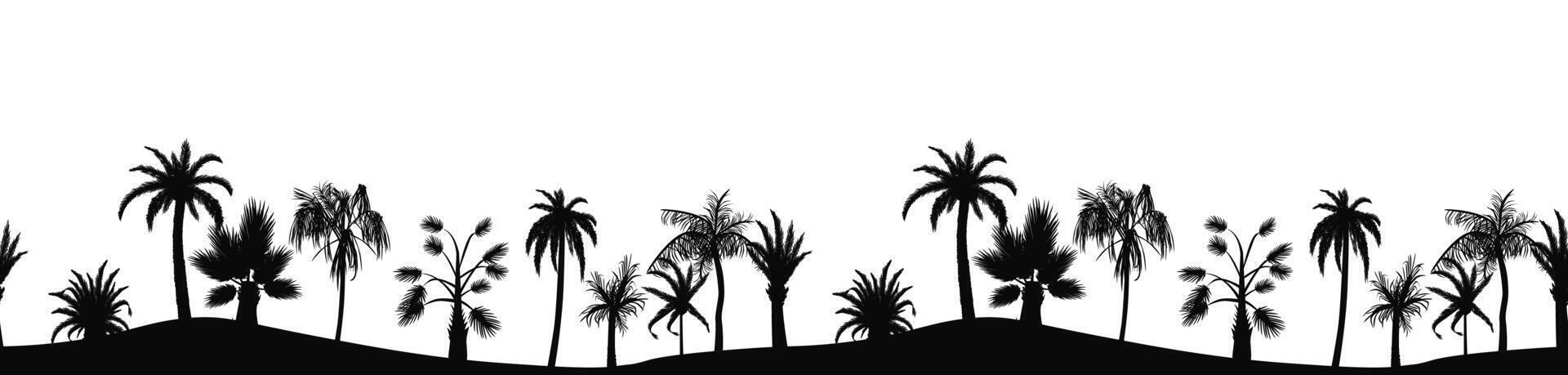 Palm trees silhouettes tropical illustration vector