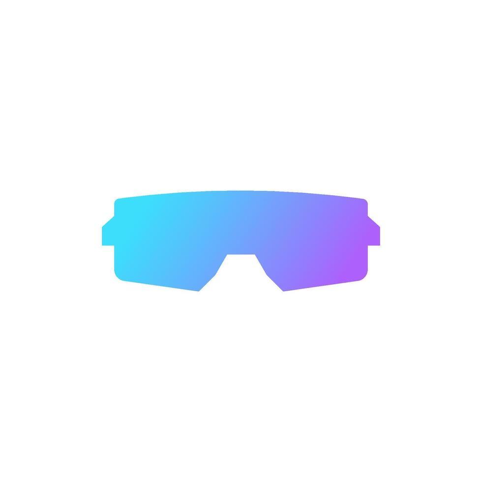 Blue sunglasses for snowboarding with gradient vector