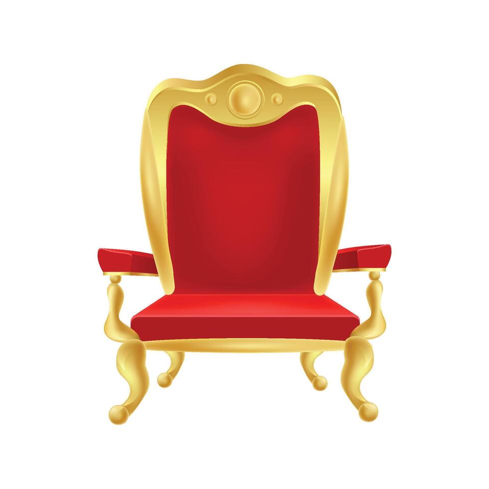 Armchair throne with gold and red upholstery vector