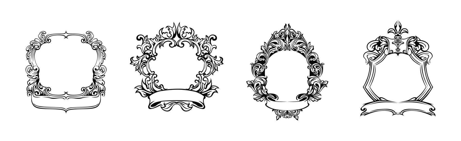 Elegant and simple black frame set vector