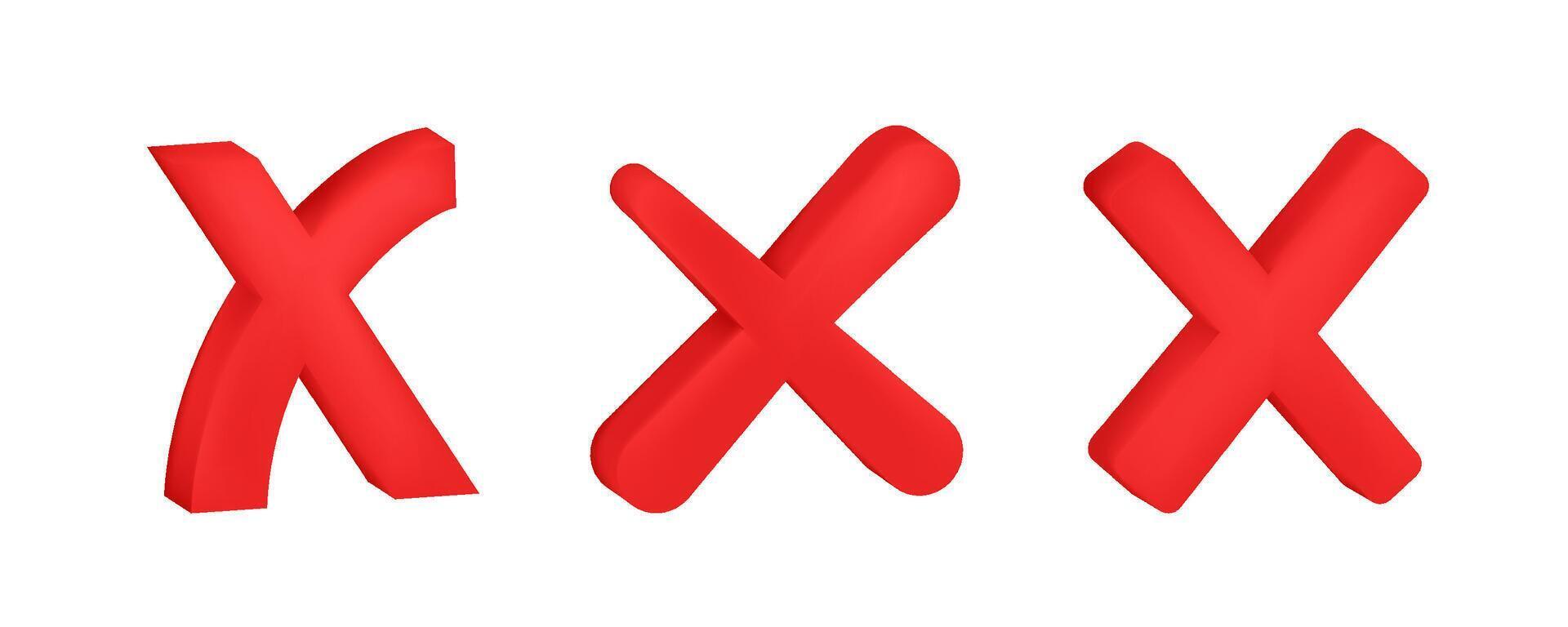 check cross x mark 3D vector
