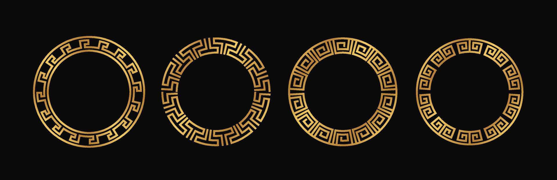 Greek circle frame design. Circle border vector